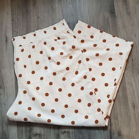 New With Tag Penningtons Size 5X Dotted Linen‎ Blend Wide-Leg Pull-On Pant - Picture 6 of 12